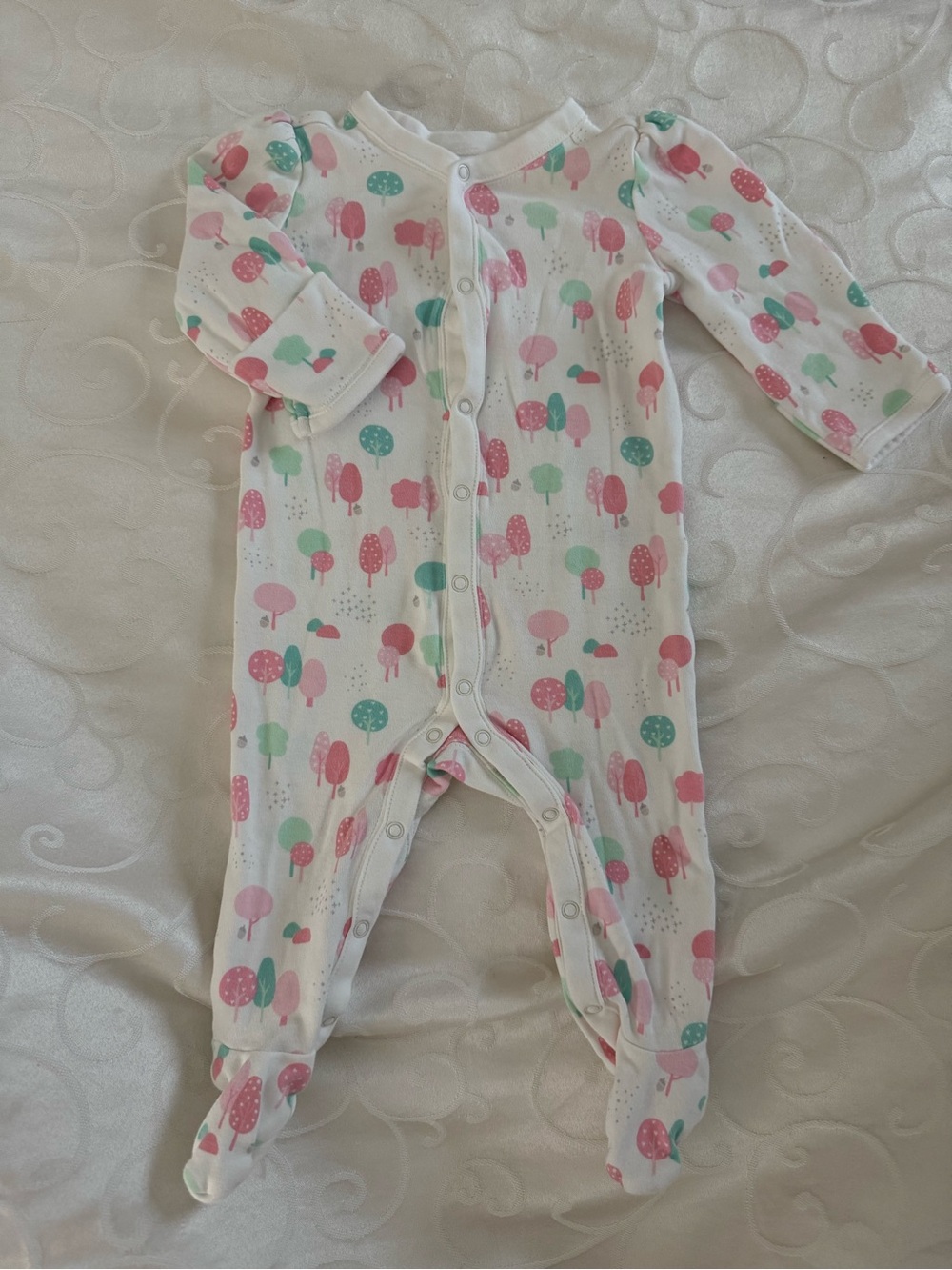 NWOT Gymboree Baby Girl Pink Forest Tree Footed Sleeper 3-6M